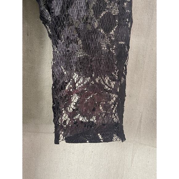 Vintage Jay Jacob’s Black Lace Ruched Dress Women Sz 9 Rocker Witchy Whimsigoth - Picture 12 of 13